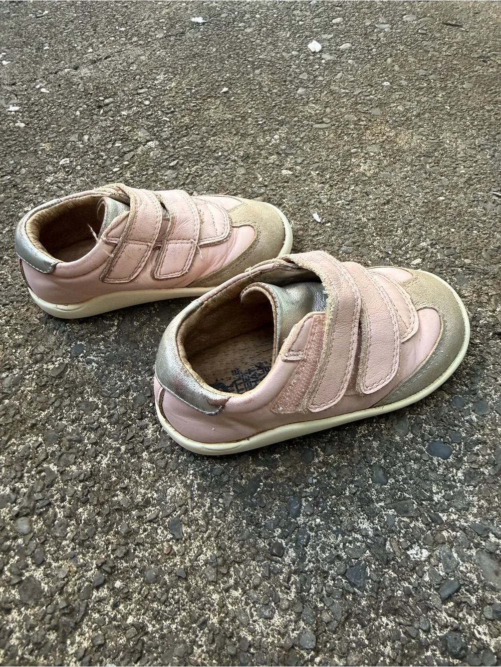 Old Soles Little Girls‎ Light Pink and Tan Velcro Sneakers